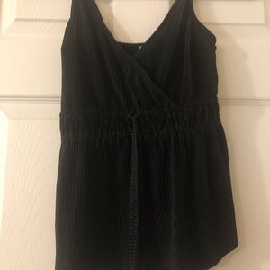 Black Pleated Satin Abercrombie & Fitch Tank Top